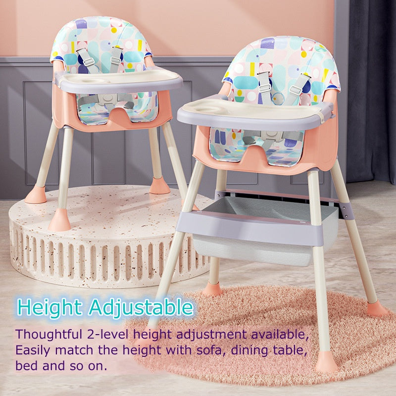 Multi-functional Adjustable Baby High Chair with Storage Box