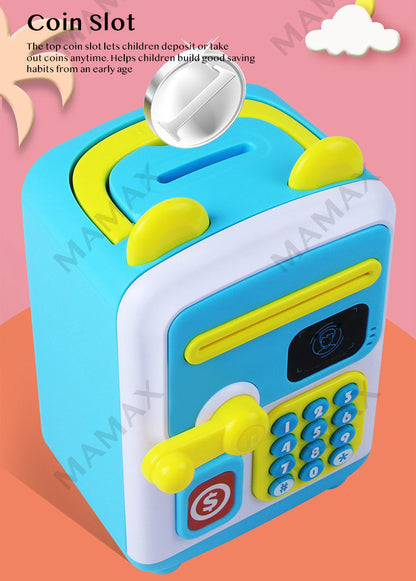 Kids Stimulated Face Recognition Smart Piggy Bank ATM With Password&Auto Cash Deposit★Lights➕Music