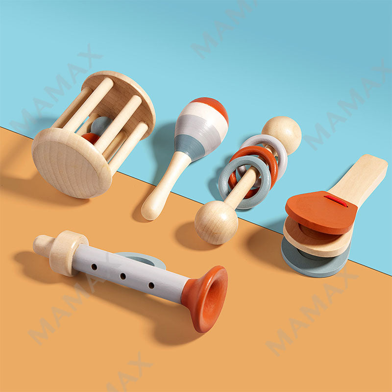 Baby Wooden Musical Instrument Montessori Toy 5-Piece Set