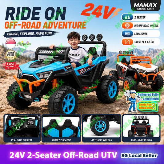 MAMAX🔥NEW🔥【SG Ready Stock】Super Large 24V Kids Electric Ride On Car 2 Seater Off-Road Adventure UTV with Remote Control★