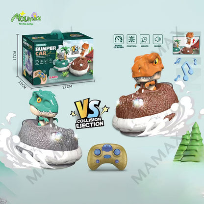 Mini Dinosaur Remote Control Bumper Car Battle Set Dual Pack With Lights & Sound Effects★