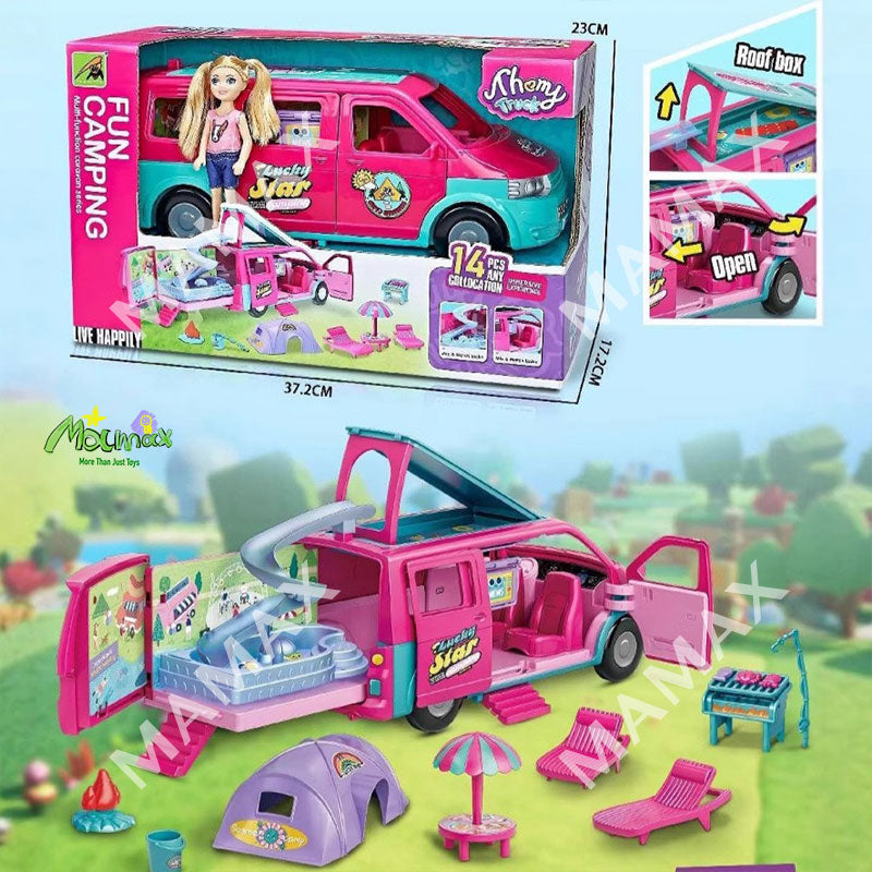 Super Cute Kids Fun Cabriolet Pink Sport Car With 1 Random Puppy