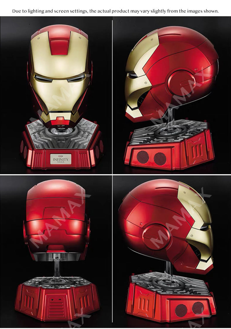 1:1 Scale Wearable Iron Man Helmet Bluetooth Speaker★Voice/Remote/Touch Control✅LED Eye Lights✅
