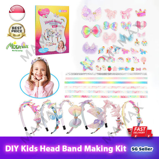 DIY Kids Head Band Making Kit Includes 6 Head Bands 36 Accessories★For Age 5+