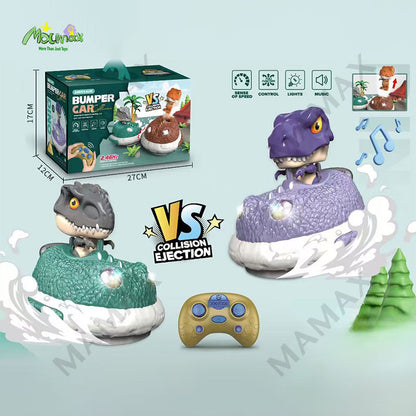 Mini Dinosaur Remote Control Bumper Car Battle Set Dual Pack With Lights & Sound Effects★