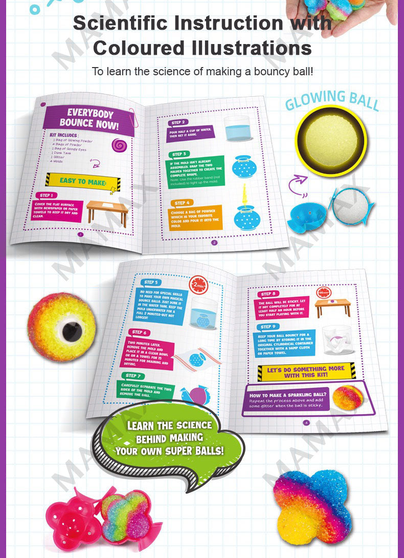 DIY Bouncy Ball Science Kit for Kids★STEM Toy Experiment Set