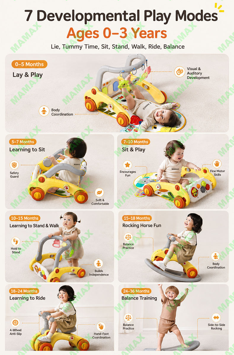 7-in-1 Multi-Functional Musical Piano Activity Gym With Walker★