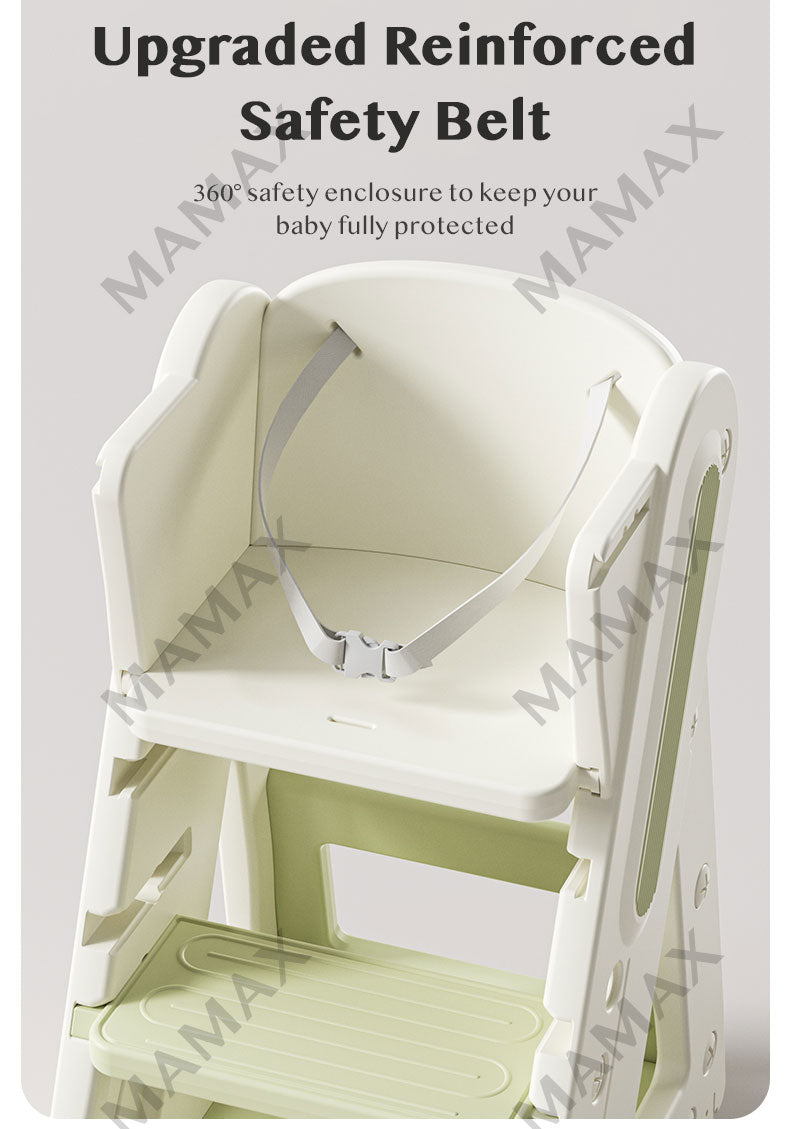 Multi-Functional Adjustable Baby High Chair With Storage Box&360° Universal Wheels
