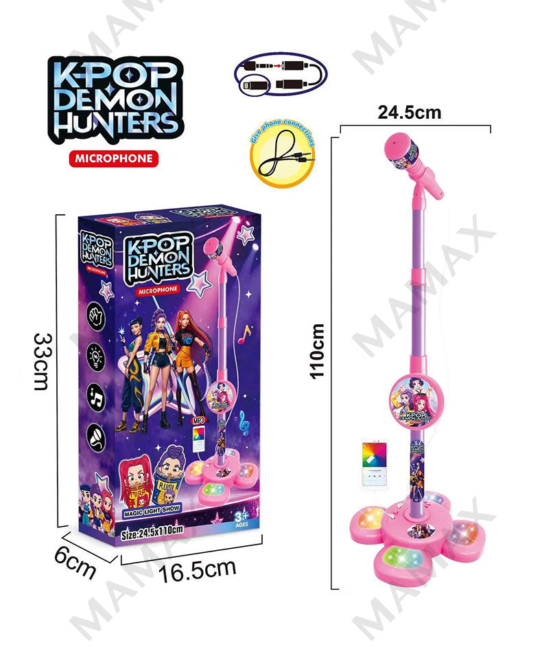 Kids K-Pop Demon Hunters Music Toy★Light-Up Guitar✅Microphone✅Singing Machine/Boombox