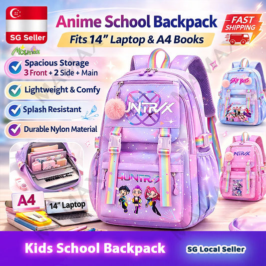 K-Pop Demon Hunters Kids Student School Backpack★Large Capacity✅Lightweight✅