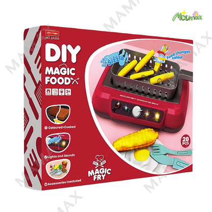 20Pcs Kids DIY Magic Fry Food Colour Chage Toy Set With Lights&Sound