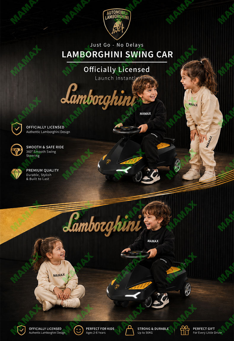 Lamborghini Official Licensed Kids Swing Car★360° Wiggle Ride-On✅