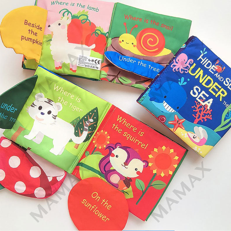 Baby Cloth Book Hide And Seek Series★Soft Crinkle Sensory Book for Toddlers