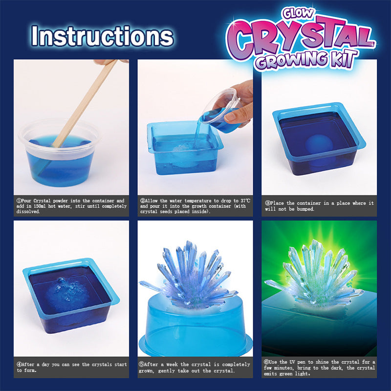 Glow Crystal Growing Kit Set