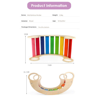 Kids Wooden Rainbow Waldorf Rocker