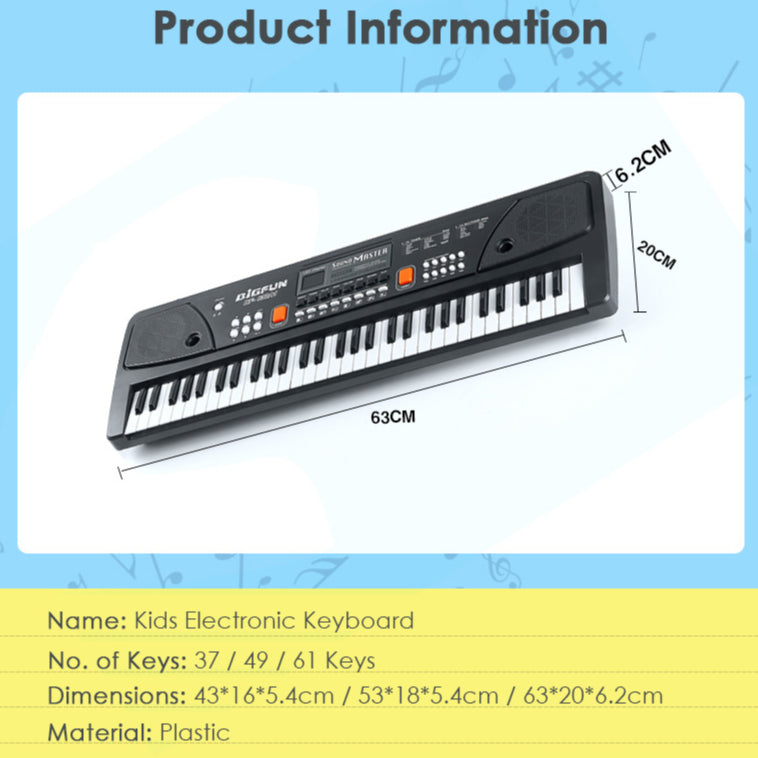 Kids Electronic Music Keyboard Piano with Microphone