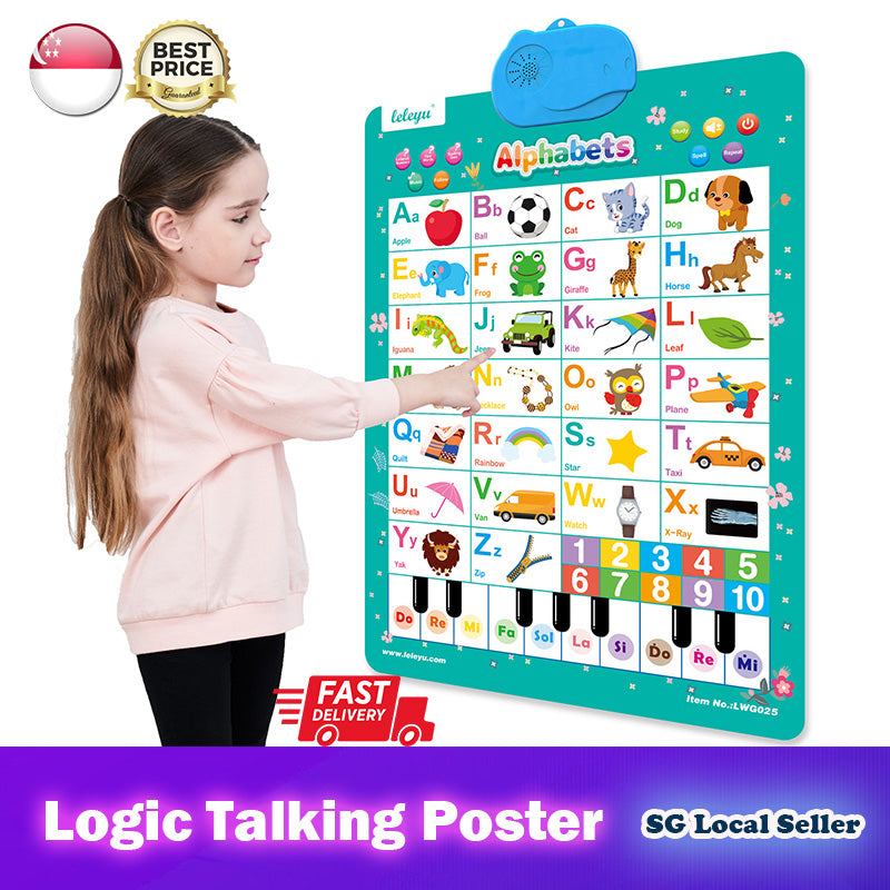 【SG Stock】Kids Electronic Logic Talking Poster★Interactive Educational ...