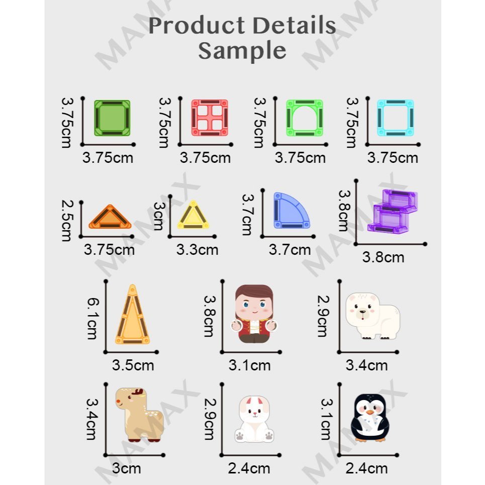 Themed Mini Magnetic Tiles Set 32/35Pcs★Portable Tin Box✅