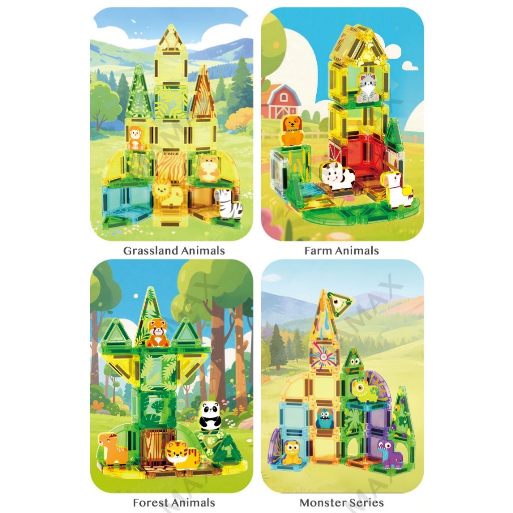 Themed Mini Magnetic Tiles Set 32/35Pcs★Portable Tin Box✅