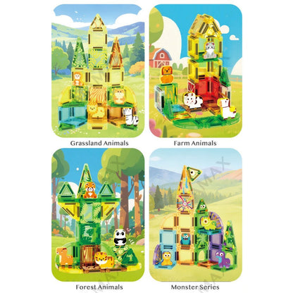 Themed Mini Magnetic Tiles Set 32/35Pcs★Portable Tin Box✅