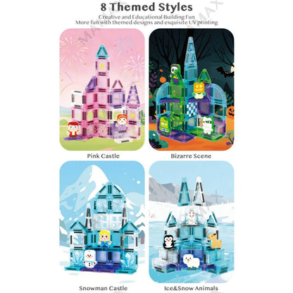 Themed Mini Magnetic Tiles Set 32/35Pcs★Portable Tin Box✅